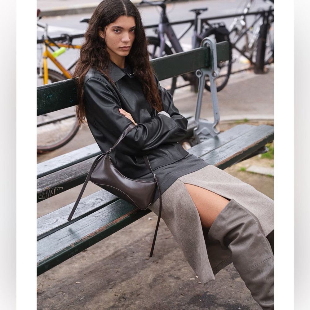 Women's Raw edge vegan 
Black coated Leather Jacket